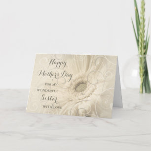 Tarjeta Hermana de Flores Blancas feliz Día de la Madre