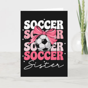 Tarjeta Hermana de fútbol Groovy Coquette Bow Fútbol _2