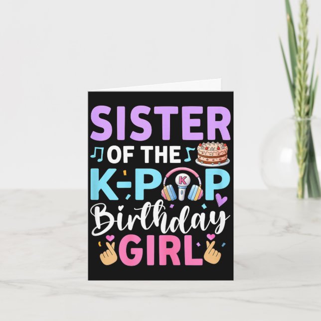 Tarjeta Hermana de la cumpleañera de k-pop (Anverso)