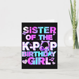Tarjeta Hermana de las chicas de cumpleaños de K-pop Músic