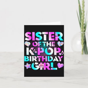 Tarjeta Hermana de las chicas de cumpleaños de k-pop músic