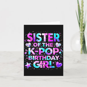 Tarjeta Hermana de las chicas de cumpleaños de k-pop músic