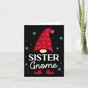 Tarjeta Hermana de Navidad Gnomo Enano Gnomo de Jardín Fam