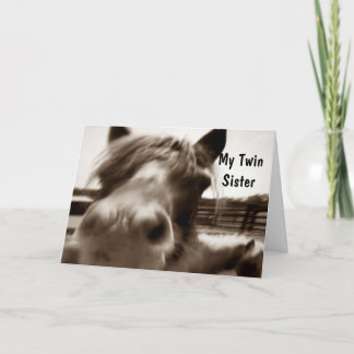 TARJETA ***HERMANA DE TWIN** 40º HUMOR DE CUMPLEAÑOS