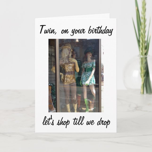 TARJETA **HERMANA DE TWIN**ALMUERZO Y COMPRAS EN SU CUMPLE (Anverso)