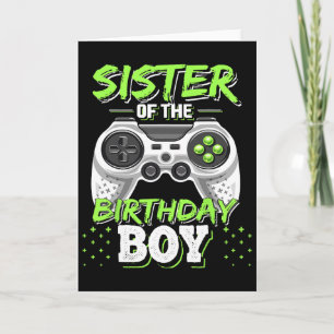 Tarjeta Hermana Del Cumpleañero Juego De Video Emparejador