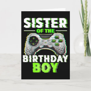 Tarjeta Hermana Del Cumpleañero Videojugador Coincidente F