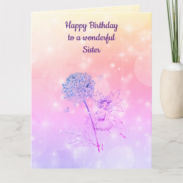 Tarjeta Hermana del feliz cumpleaños (Anverso)