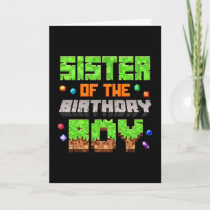 Tarjeta Hermana Del Niño Cumpleaños Juego De Videojuegos P