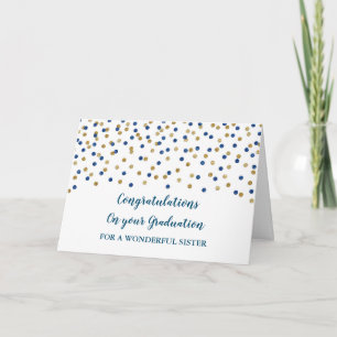 Tarjeta Hermana del Oro Azul Felicitaciones Graduación