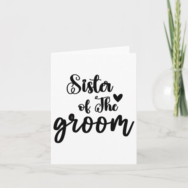 Tarjeta Hermana Del Partido Bridal Del Boda Groom (Anverso)