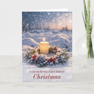Tarjeta Hermana En Recuerdo Navidades Wreath Snow