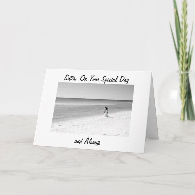 TARJETA HERMANA EN SU AMOR/FELICIDAD DEL DÍA DE LA BODA (Anverso)