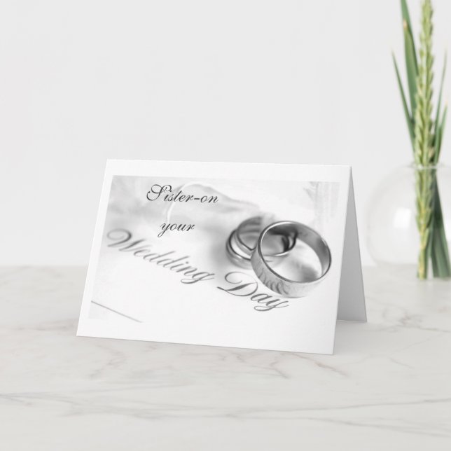 TARJETA HERMANA EN SU DÍA DE BODA AMOR/RISA (Anverso)