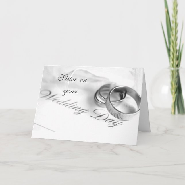 TARJETA HERMANA EN SU DÍA DE BODA AMOR/RISA (Anverso)
