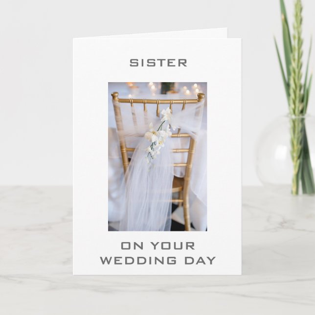 TARJETA HERMANA EN SU DÍA DE BODA - AMOR Y FELICIDAD (Anverso)