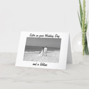 TARJETA HERMANA EN SU DÍA DE BODA Y PARA SIEMPRE