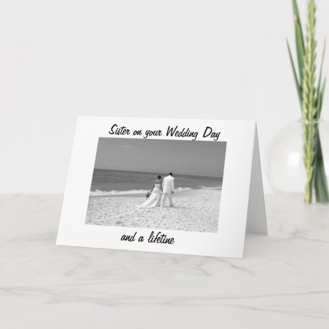 TARJETA HERMANA EN SU DÍA DE BODA Y PARA SIEMPRE (Anverso)