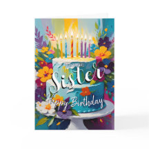 Hermana encantadora feliz cumpleaños