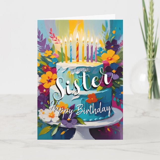 Tarjeta Hermana encantadora feliz cumpleaños (Anverso)