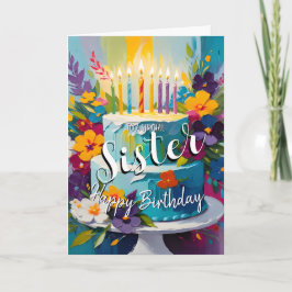 Tarjeta Hermana encantadora feliz cumpleaños