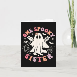 Tarjeta Hermana espeluznante fantasma espeluznante familia