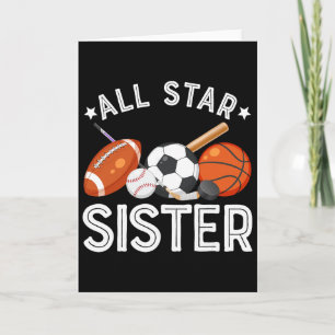 Tarjeta Hermana Estelar Del Niño Cumpleañero Fútbol Sketll