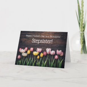 Tarjeta Hermana Feliz Día de las Madres Tulipanes Lindos