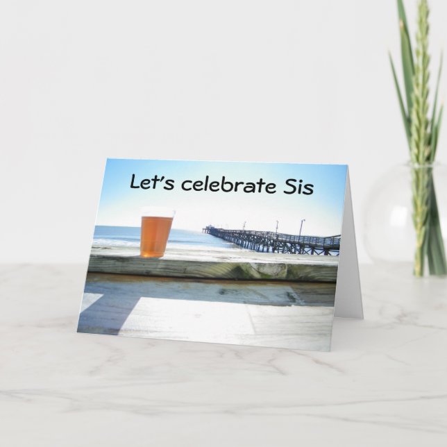 TARJETA "HERMANA FIESTA" DESEA EL CUMPLEAÑOS (Anverso)