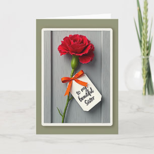 Tarjeta Hermana Floral Carmesí