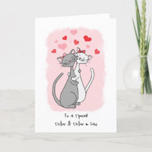 Tarjeta Hermana gay y esposa Valentine Cute Gats Card