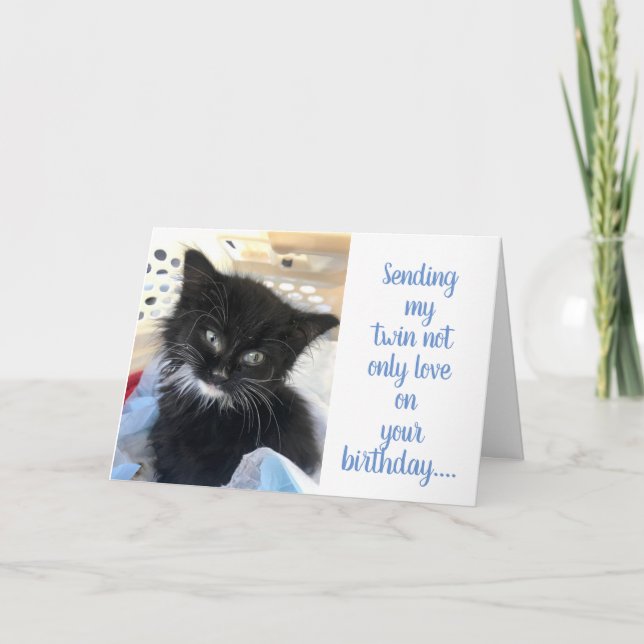 TARJETA **HERMANA GEMELA** TU DESEO DE CUMPLEAÑOS Y PROMES (Anverso)