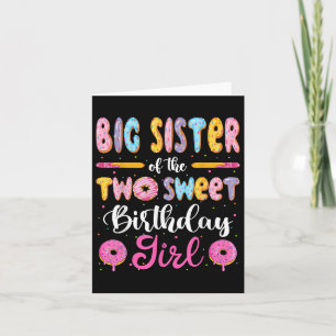 Tarjeta Hermana Grande De Los Dos Dulces Chicas De Cumplea