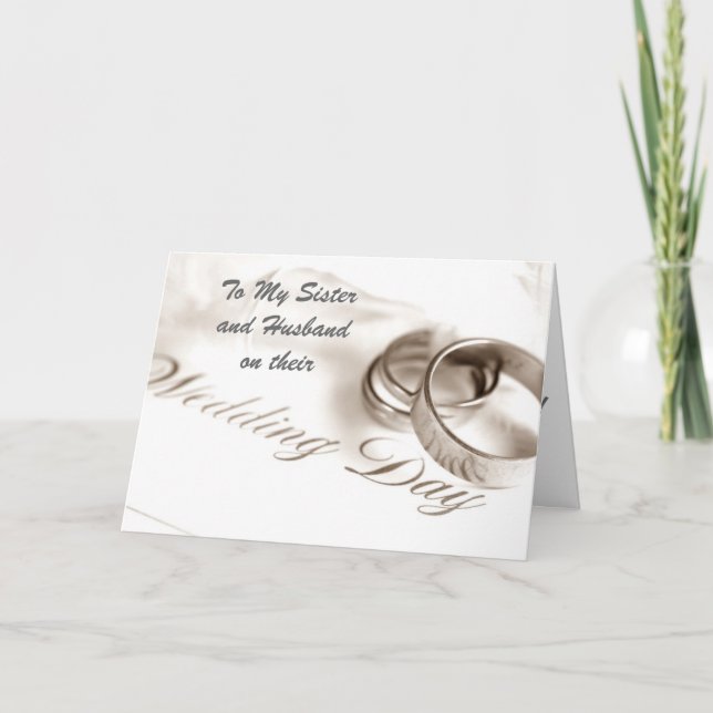 TARJETA HERMANA/MARIDO EN EL DÍA DE LA BODA (Anverso)