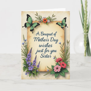 Tarjeta Hermana Mariposa Turquesa