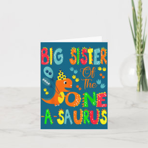 Tarjeta Hermana Mayor Del Cumpleañero One-a-saurus 1er Cum