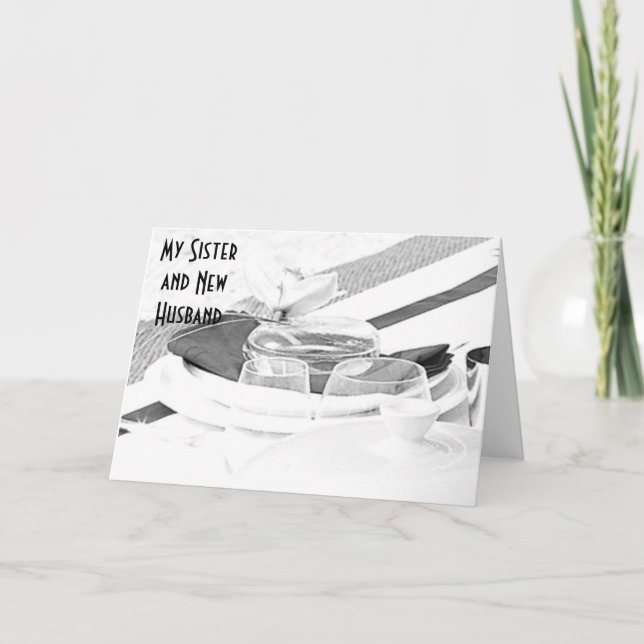 TARJETA HERMANA/NUEVO ESPOSO EN EL DÍA DE LA BODA (Anverso)