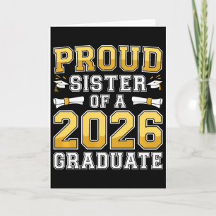 Tarjeta Hermana Orgullosa De Un Graduado 2026 Camiseta Cl