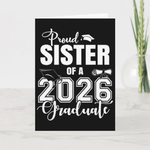 Tarjeta Hermana orgullosa de un graduado 2026 Grad Senior