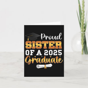 Tarjeta Hermana orgullosa de un graduado de 2025 Cl de gra
