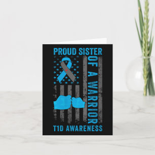 Tarjeta Hermana Orgullosa De Un Guerrero Del T1d Tipo 1 Di