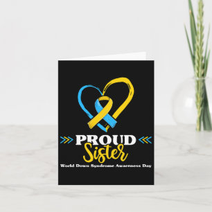 Tarjeta Hermana orgullosa del síndrome de Down concienciac