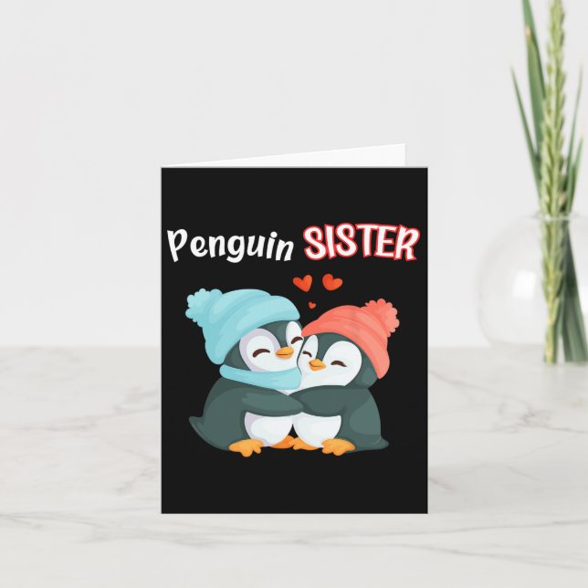 Tarjeta Hermana Pingüino - Sobrina Divertida y Linda (Anverso)