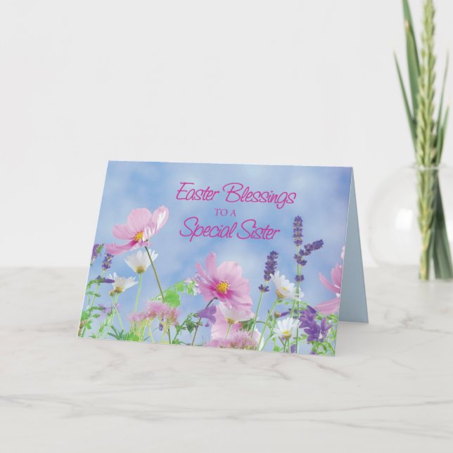 Tarjeta Hermana Religiosa de Pascua Bendiciendo a Nun Wild (Anverso)