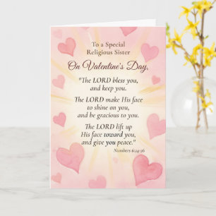 Tarjeta Hermana Religiosa Monja Valentín Bendiciones Escri