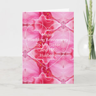 Tarjeta Hermana Rosa Y Esposo Aniversario Personalizado
