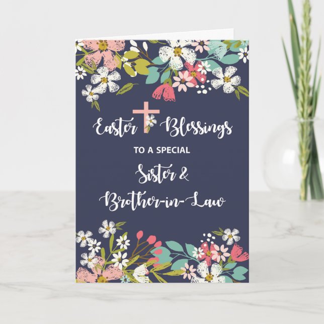 Tarjeta Hermana y cuñada Bendiciones de Pascua de Risen (Anverso)