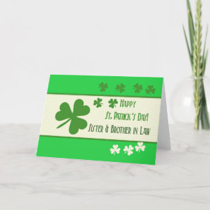 Tarjeta Hermana y esposo Feliz Día de San Patricio