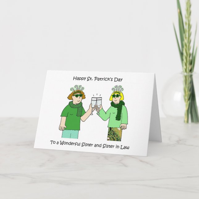 Tarjeta Hermana y hermana en el Día de San Patricio (Anverso)