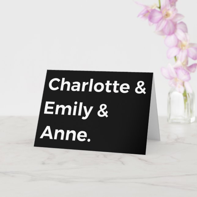 Tarjeta Hermanas Brontë I - Charlotte & Emily & Anne (Orquídea)